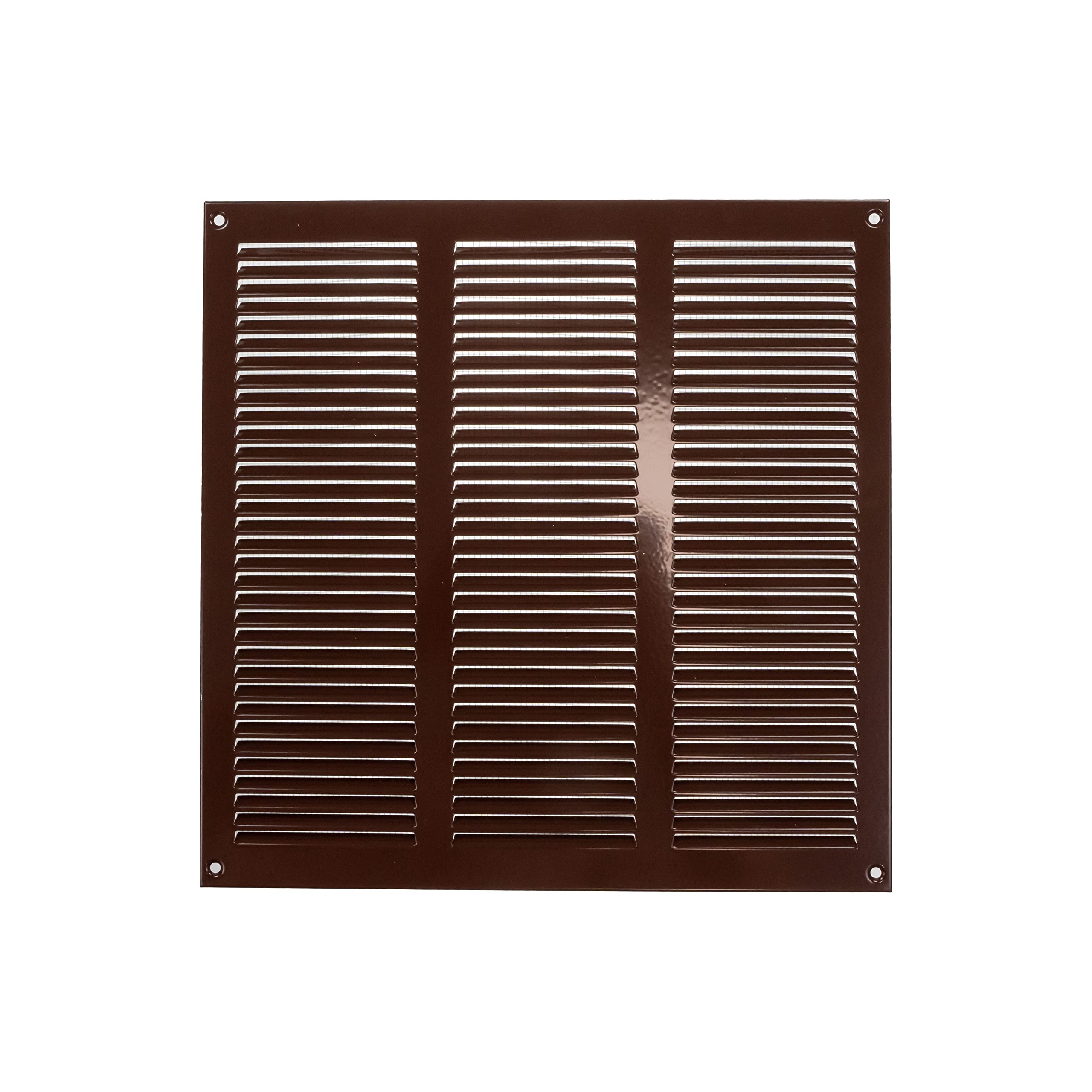 Photo 1 of Repa Market 12x12 Inch Air Vent Cover/Brown Galvanized Steel Louvered Grill Cover with Mesh Screen/Wall or Ceiling Vent/Durable Flush Mount HVAC Register for Indoor and Outdoor Ventilation