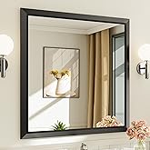 Briivue 36x36 Inch Black Bathroom Mirror for Wall, Thick Metal Framed Rectangle Mirrors for Over Sink, Bedroom, Living Room, Entryway, Anti-Rust, HD Tempered Glass