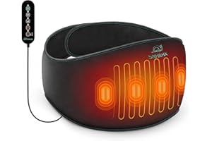 Back Massage with Heat, Vibration Massage, 6 Heat Levels & 10 Timers, Adjustable Waistband,Wearable Wrap for Neck, Shoulders,