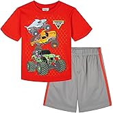 Monster Jam T-Shirt and Mesh Shorts Outfit Set Toddler to Big Kid Grave Digger El Toro Loco Megalodon