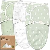 KeaBabies 3pk Organic Baby Swaddles for Newborns, 0.5 TOG Bunnies, 0-3M | Soft Organic Cotton, Breathable Newborn Swaddle for