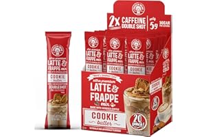 The Frozen Bean Cookie Butter Frappe & Latte Instant Mix (20 Sticks), Made with Arabica Coffee, Double Shot Caffeine, Low Sugar & Premium Ingredients, Hot, Iced, or Blended Drinks