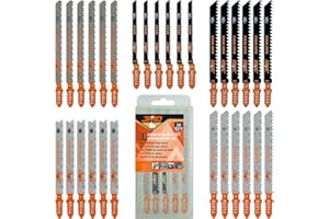 JMD 30-Piece T101B T111C T119BO T118A T127D Mixed Jigsaw Blades Metal Wood Mix Jigsaw Blades Set for Cutting Metal Wood Jig S