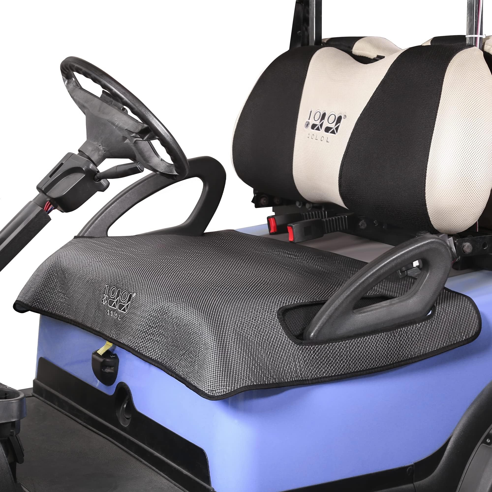 Photo 1 of 10L0L Golf Cart Seat Cover Blanket, Universal Cushion Cover for Club Car DS/Precedent and EZGO TXT/RXV with Armrests, for All Weather Conditions - Gray Diamond Pattern