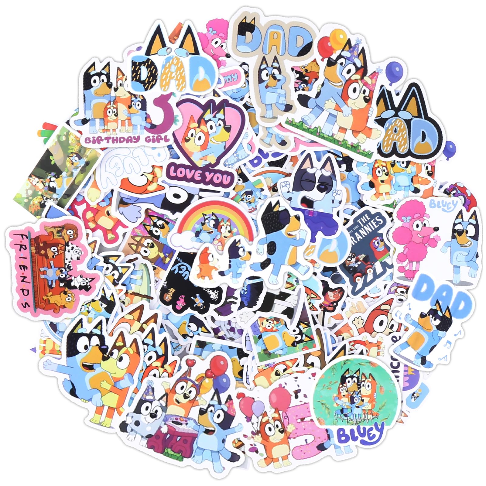 bly1 100PCS Stic KERS, Stic KERS for Kids Children, Anime Stic KERS for Girls Boys, Cartoon Waterproof Stic KERS for Party Bag Fillers Rewarding Gifts Scrapbooking Laptop Skateboard Bottle Decoration