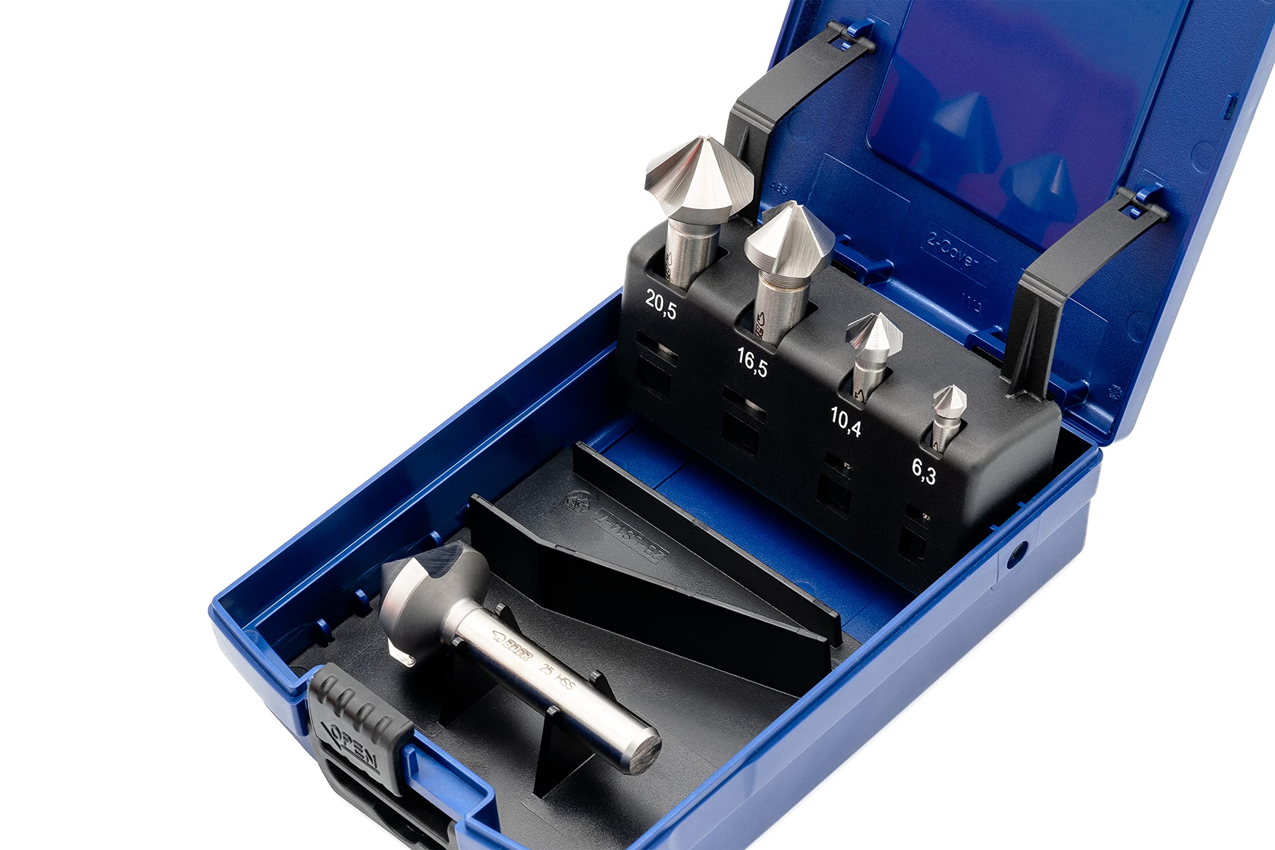 HSSG 90° Countersink Set 6.3 - 25.0 mm 5-Piece Countersink Set Countersink Drill Deburrer Countersink Set