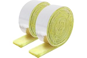 2 Rolls Foil Backed Fiberglass Pipe Wrap -32.8 Ft x 3 Inch Foil Backed Fiberglass Insulation- Pipe Insulation Foam Wrap Tape 
