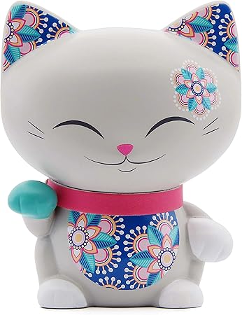 Mani The Lucky Cat Chat Porte Bonheur Petit Modèle Gris