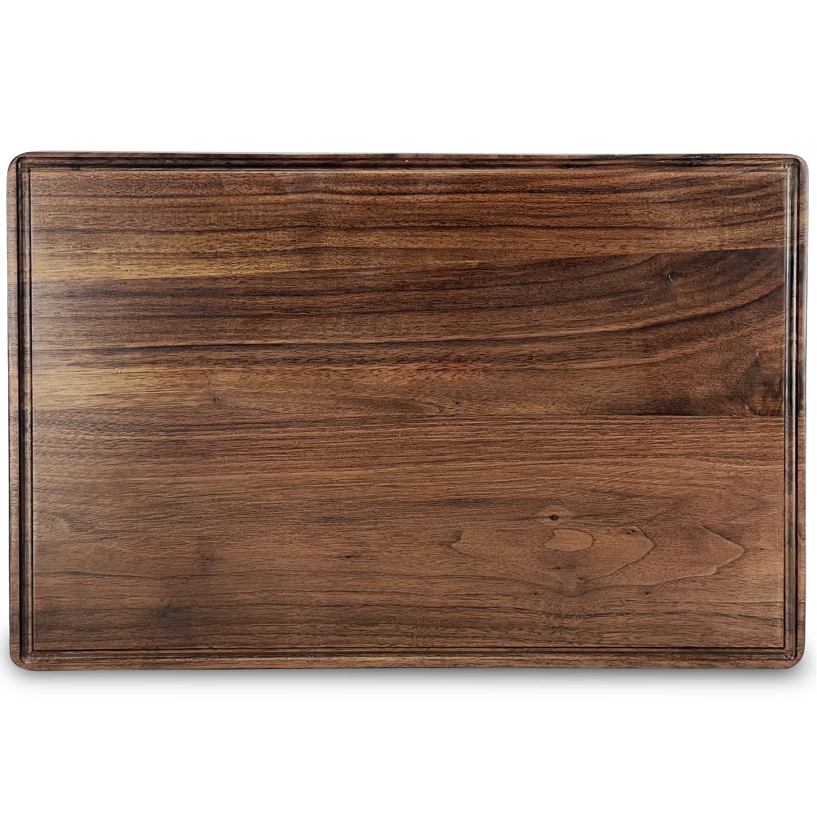 MAGIGO 17 x 11 Inches Rectangle Walnut Wood Cutting Board for Kitchen, Wooden Chopping Board With Juice Grooves