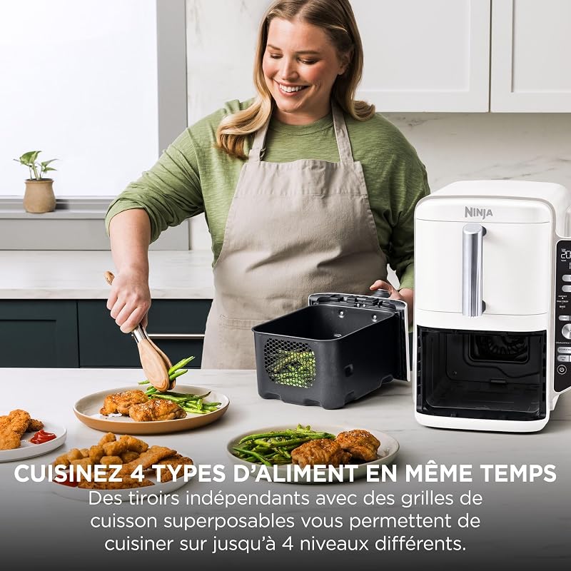 Double Stack XL Air Fryer, Friteuse sans huile Verticale, Blanc