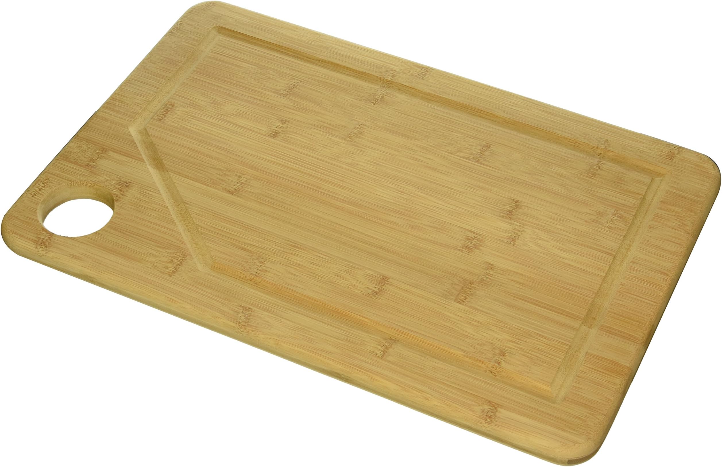 MEKBOK Extra Large Natural 18x12 Bamboo Cutting Board with Deep Drip Groove