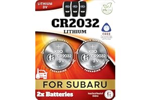 KEY BATTERY OUTLET Subaru Key Fob Battery Replacement CR2032 (2 Pack) - Fits Outback, Forester, Crosstrek, Ascent, Impreza, Legacy, WRX, BRZ Subaru Key Battery - Compatible with Subaru Smart FOBS Check Fitment Guide