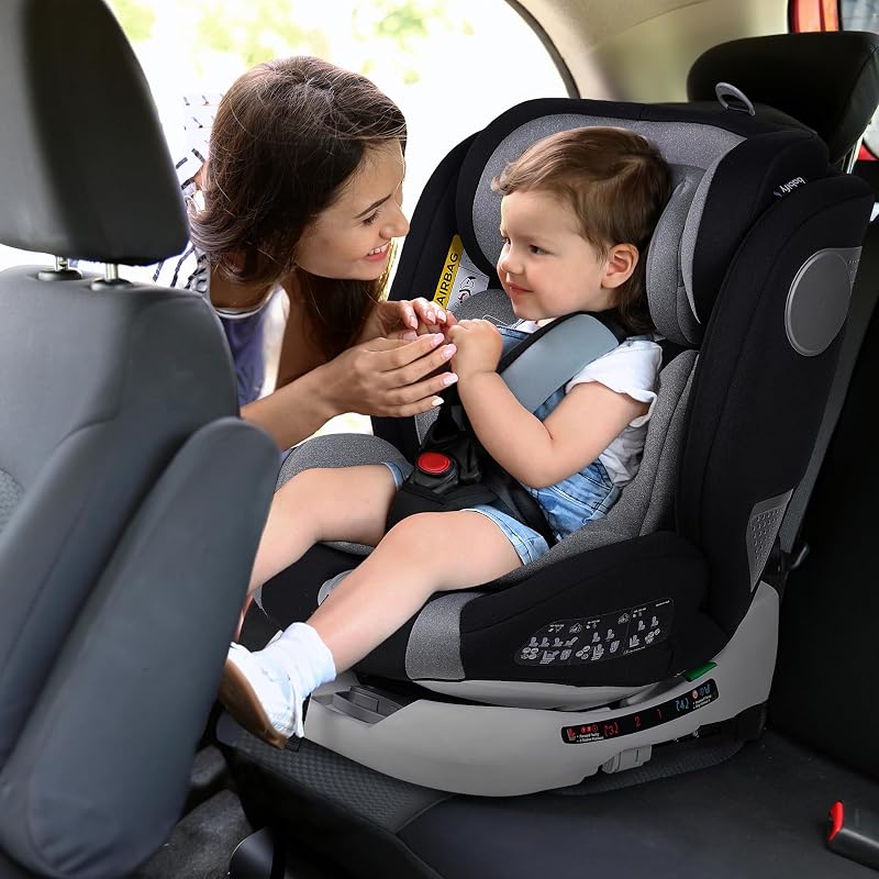 Onboard Siege Auto ECE R129/i-Size, Bebe 0 à 36kg, Siege Auto Isofix Groupe 0 1 2 3, Siège Auto Bébé et Enfants de 0 à 12 Ans, Sièges Auto Pivotant 360, Ergonomique, Rehausseur Voiture Enfant