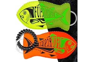 Fuprosico Floating Key Chain for Boating Glow in the Dark Keychain Boat Key Float Waterproof Water Keychain Floating Keychain for boat with Wrist Coil Can Float 5 to 6 Keys,2 Pcs, Green and Orange