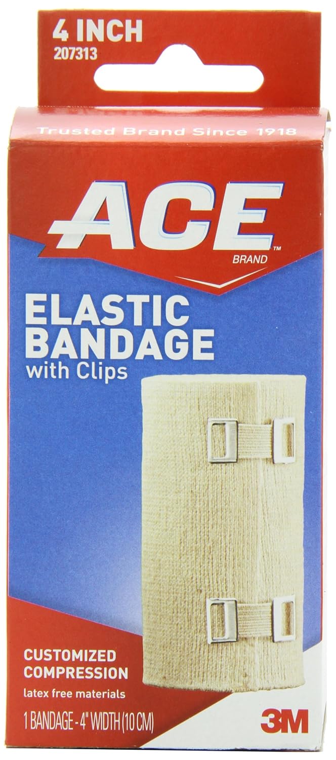 ACE Elastic Bandage with Clips, 4"