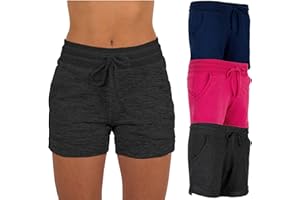 Sexy Basics Women's 3 Pack Active Wear Lounge Yoga Gym Casual Sport Shorts