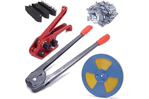 LNYEBN Complete Polypropylene(PP) Strapping Kit with Tensioner, Sealer Tools, and 100 Metal Seals - Includes 100 Corner Protectors for Secure Shipping