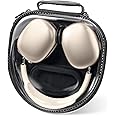 ProCase Smart Case for AirPods Max, Supports Sleep Mode & Clear Front Hard Cover Travel Carrying Headphone Case, AirPods Max 2024 2020 Protective Portable Organizer Storage Carry Bag -Black