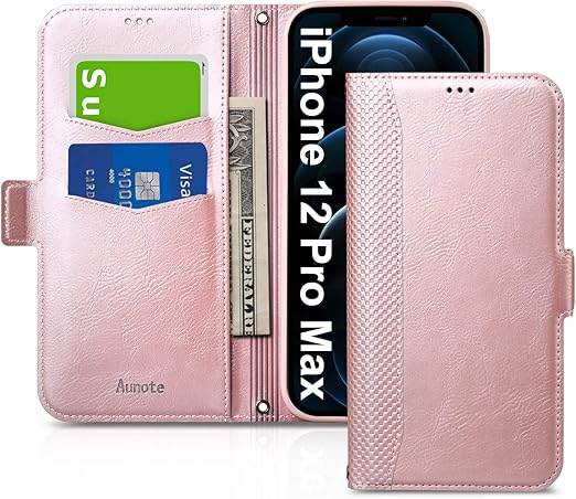 Amazon Com Aunote Iphone 12 Pro Max Case Iphone 12 Pro Max 5g Phone Case Slim Flip Folio Cover Wallet Style Made Of Pu Leather Shell Lightweight Feels Good And Tpu Inner