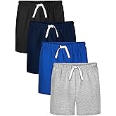 Resinta 4 Pack Toddler Boy Cotton Shorts Boys Casual Shorts Pull-on Shorts Soft Baby Boy Shorts for Summer