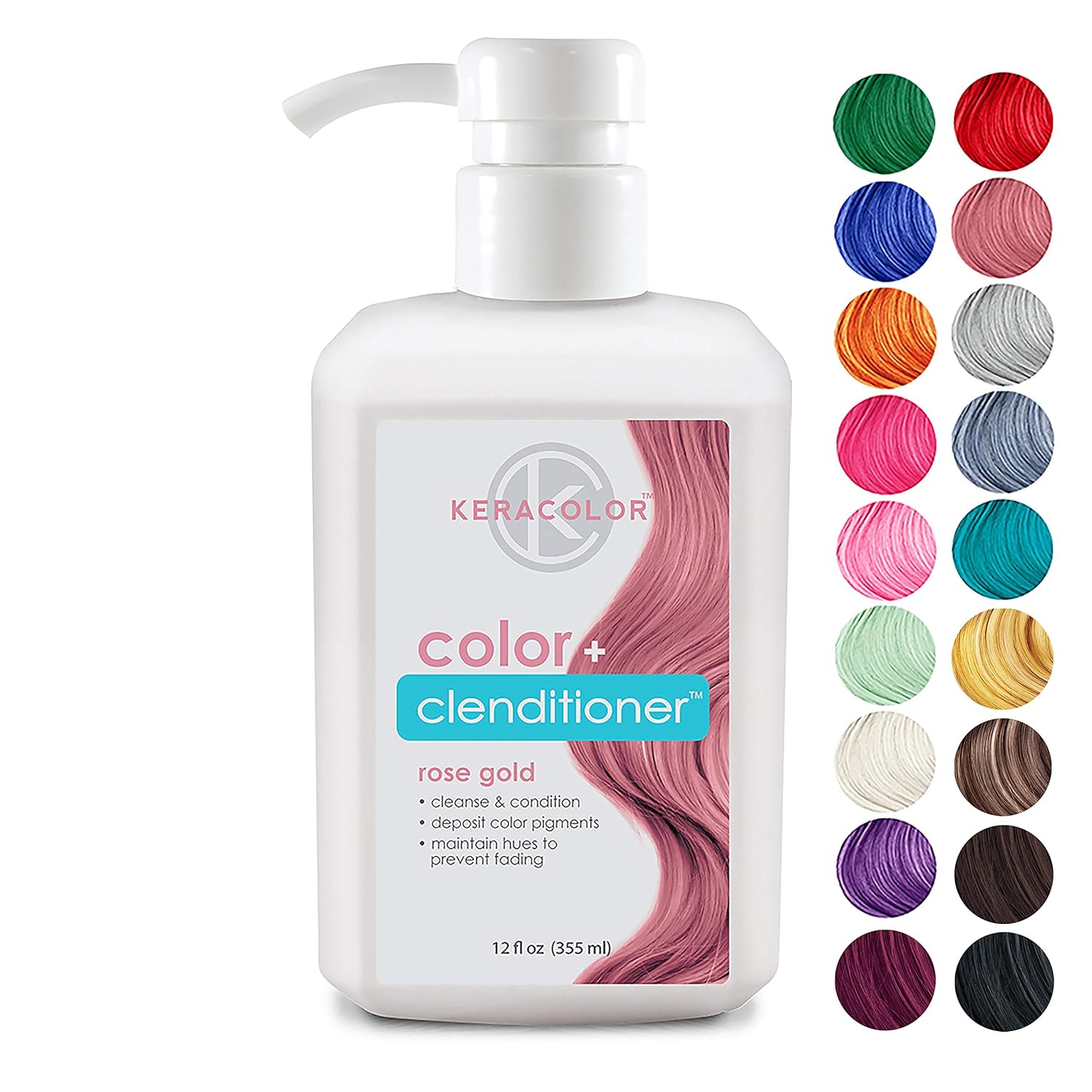 Keracolor Clenditioner Color Depositing Conditioner Colorwash, Rose Gold, 12 fl oz: Premium Beauty