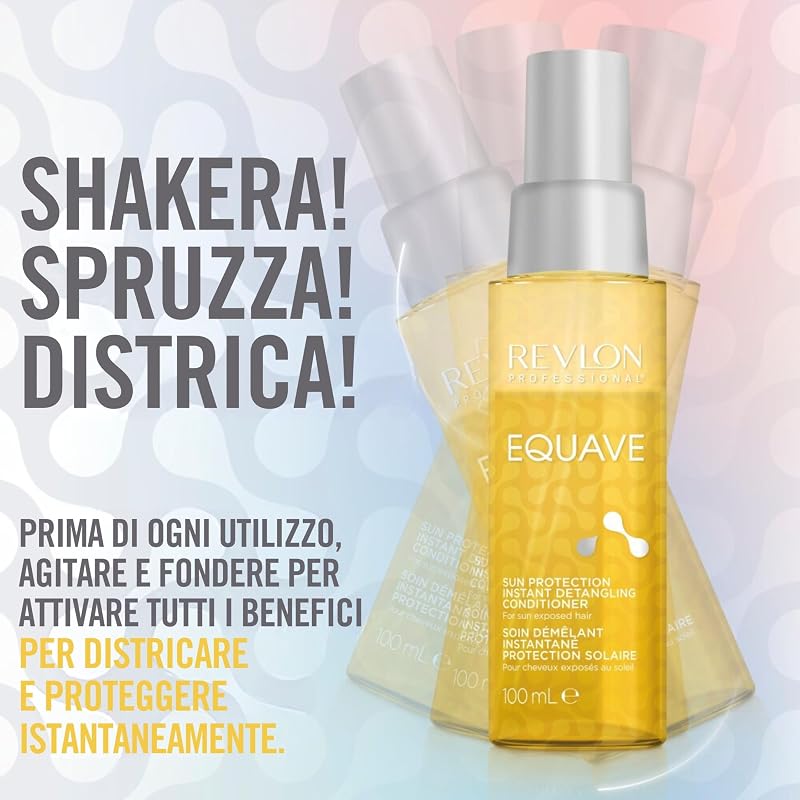 Equave Sun Protection Bi-Phase Detangling Conditioner, Protezione UV Per Capelli, Protezione Solare Per Capelli, Balsamo Senza Risciacquo Sole Con Protezione, Districante – 100ml