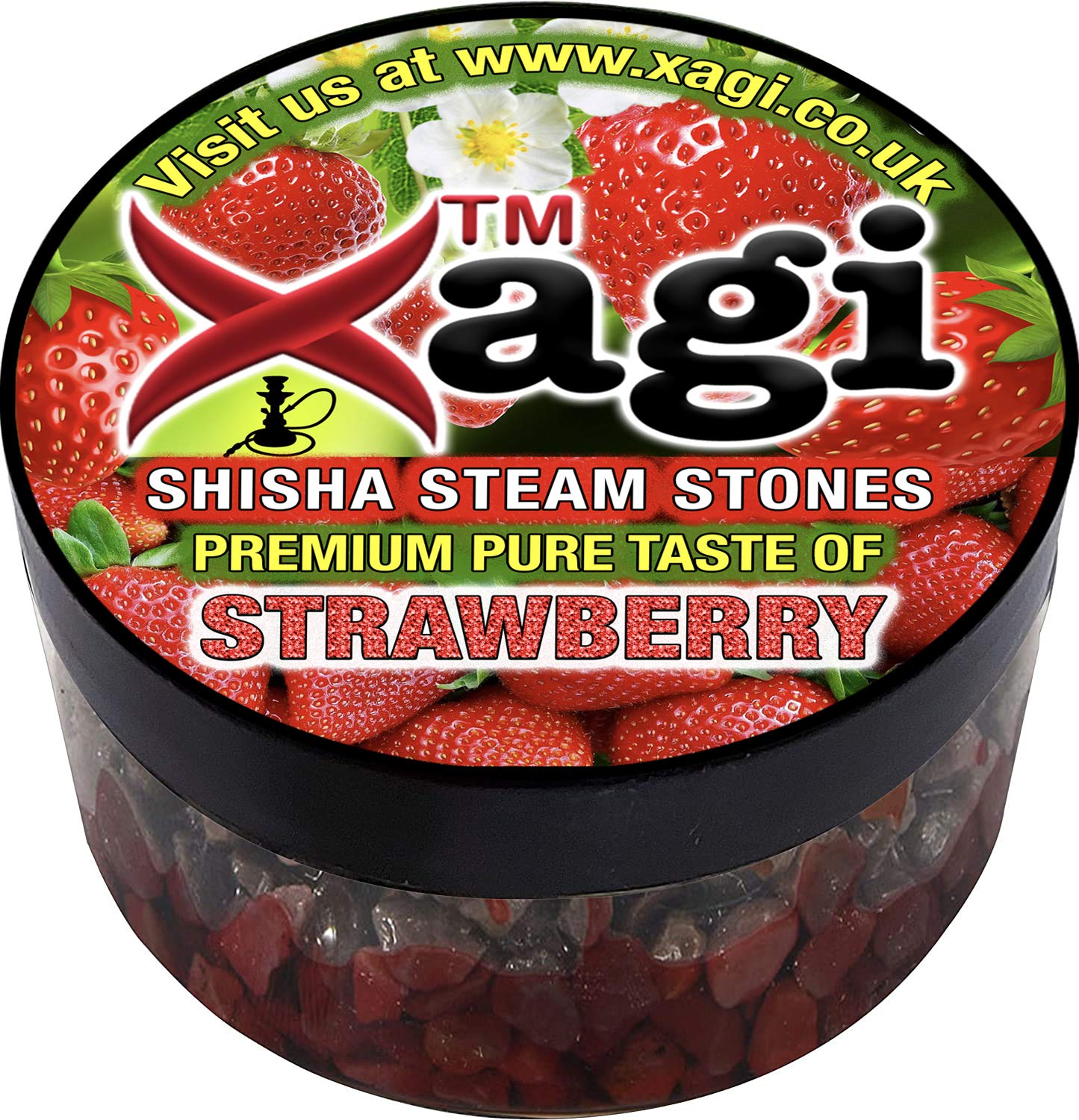 Xagi Strawberry Shisha Flavour Hookah Flavour Nicotine-Free No-Tobacco Shisha Steam Stones 100g