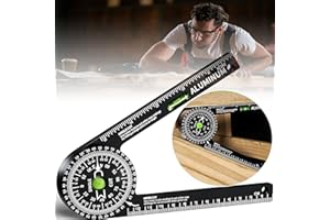 MIOTORIO Miter Saw Protractor,Aluminum Protractor Angle Finder with Level Gauge High Precision Laser Inside & Outside Miter Angle Finder for Angle Finder Carpenters, Trim work,Plumbers and All Building Trades