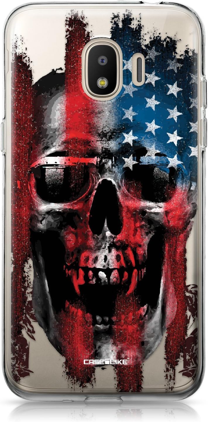 CASEiLike Samsung J2 Pro (2018) case, Art of Skull 2532 Pattern TPU Case Bumper Snap-on Back Cover for Samsung Galaxy J2 Pro (2018)