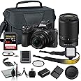Nikon Z 50 Mirrorless Digital Camera with 16-50mm and 50-250mm Lenses (1632) + Deluxe Padded Camera Bag + 46mm UV Filter + SanDisk 64GB Extreme PRO Memory Card + Hand Strap + More, Black (Renewed)