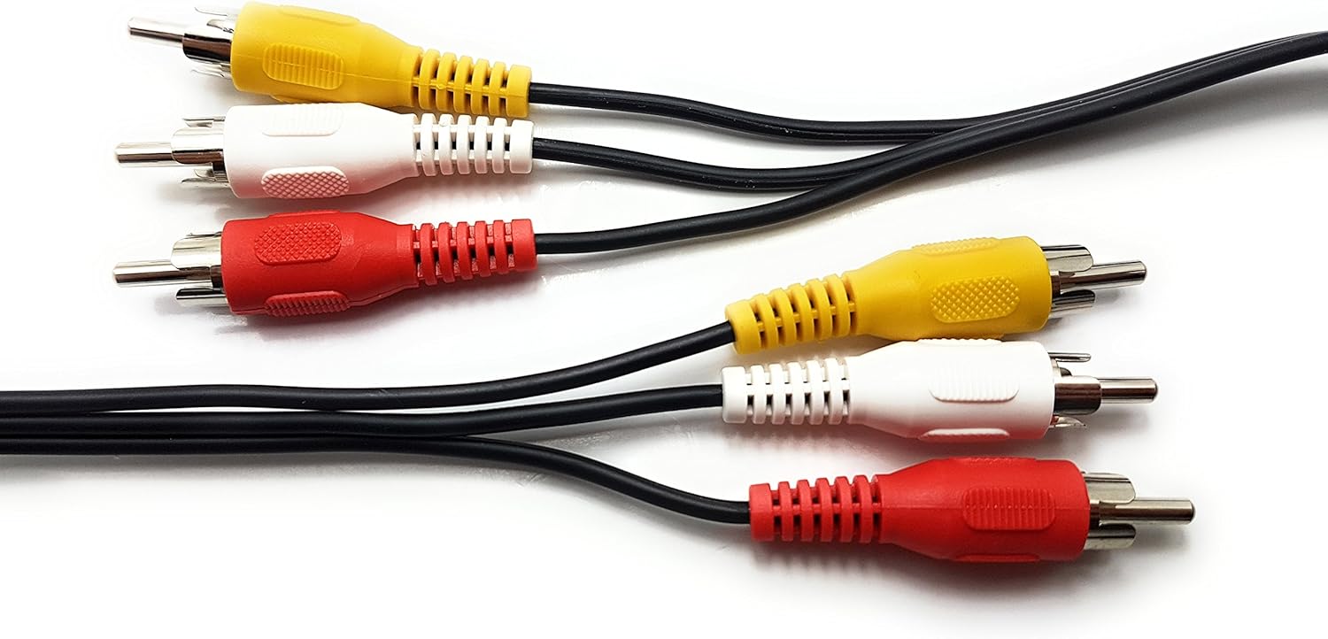 MainCore 5m Long 3 x Phono Male To 3 x Phono Male Cable Audio Composite Video RCA Lead (Available in 0.15m, 0.25m, 0.50m, 1m - Image 3
