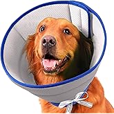 Boomaker Extra Soft Dog Cone Alternative After Surgery, Breathable Dog Cones for Large Medium Small Dogs, Lightweight Dog Rec