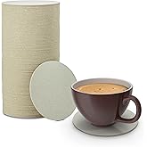 MT Products Off-White Round Paper Coasters for Drinks - 4” Blank Disposable Coasters (Pack of 100) - Made in The USA
