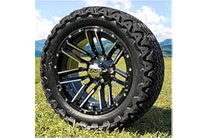 PROFORMX INNOVATION RE-IMAGINED 14” Sledge Golf Cart Wheels and Tires 14 Inch Combo - Off-Road 23x10x14 Set of 4 - Golf Cart Rims and Tires Assemblies - Fits Club Car EZGO Yamaha & Icon
