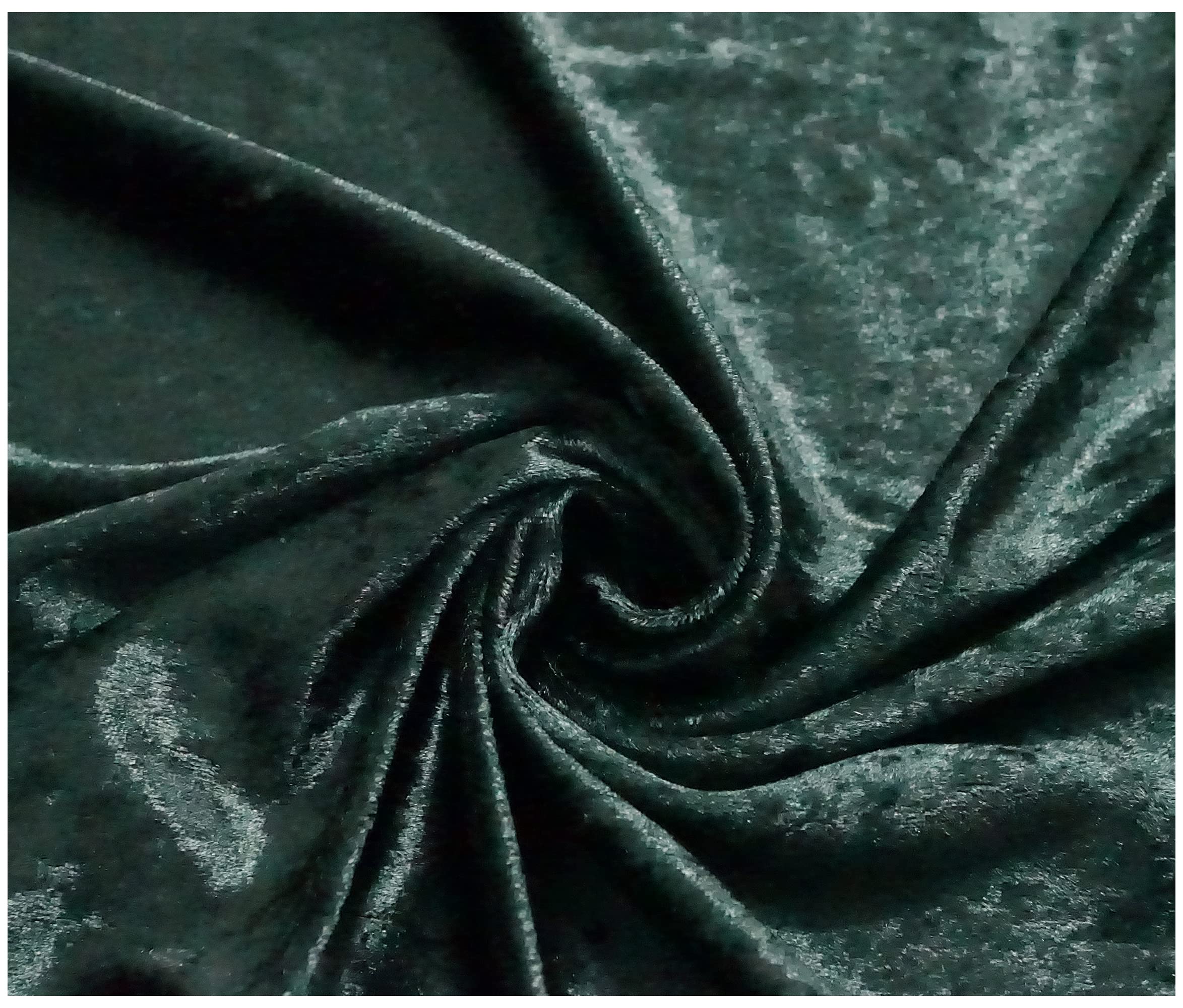 Crushed Velvet Fabric Craft Stretch Velour Material - Soft Furnishing & Craft Velour Fabric - 150cm Wide (Bottle Green, 500cm x 150cm (197" x 60"))