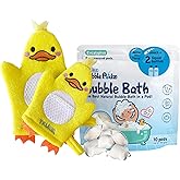TruKid Eucalyptus Bubble Podz & BubbleGlove Set – Bubble Bath Pods and 2 Wash Gloves for Sensitive Skin