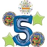 Anagram TMNT Mayhem 5th Birthday Party Supplies Foil Balloon Bouquet Decorations, BQ_4191
