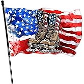 KNAPAL Freedom Boots Flag 3x5 Ft 4th of July Independence Day Flag Polyester Double Sided Mirror Print Memorial Day Veterans Day Flags for Outside House Indoor Outdoor Yard Patriotic Banner Decor