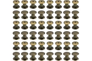 PATIKIL 50 Sets Chicago Screws, M5x6mm Chicago Screws Phillips Binding Post Screw Bolts Leather Rivets Fasteners Connectors S