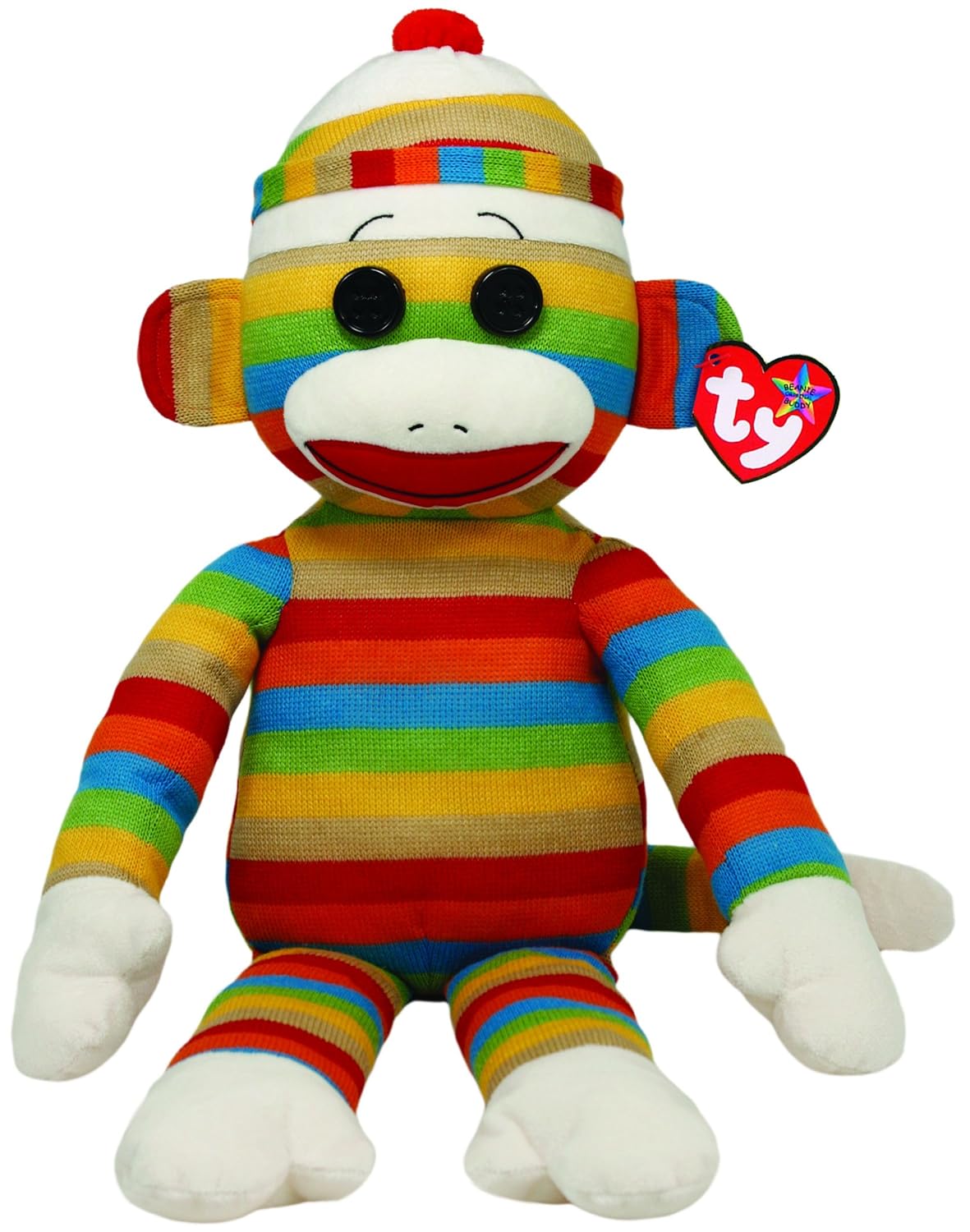 Ty Beanie Buddies Sock Monkey Stripes Large Plush Toys & Games