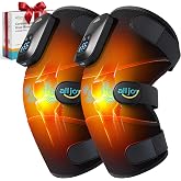 ALLJOY Cordless Knee Massager with Heat Red Light FSA, 5s Instant Heat | 5000mAh*2 Heated Knee Brace Wrap with 5 Heat 5 Vibrates, Knee Pain Relief Gifts for Men Women Parents Elderly [Black, Pair]