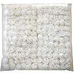 Luvhua Mini Foam Roses Artificial Flowers Bulk, Foam Small Flowers Heads for Crafts, Fake Roses for Decoration, Tiny Flowers (White)