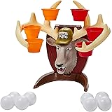Deer Pong Game, Features Talking Deer Head and Music, Includes 6 Party Cups and 8 Balls, Fun Family Game for Ages 8 and Up