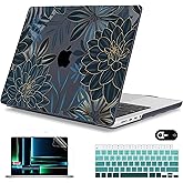 Mektron Case for M5 MacBook Pro 14 inch 2025 Model A3434 A3112 Fit 2024-2021 M4 A3112 A3401 A3185 M3 A2918 A2992 M2 A2779 M1 A2442 Pro/Max, Hard Shell Cover for MacBook Pro 14", Dahlia Flower C035