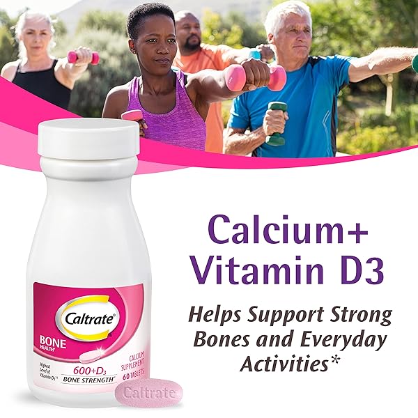 CALTRATE 600 PLUS D3 CALCIUM AND VITAMIN D SUPPLEMENT TABLETS, BONE HEALTH SUPPLEMENTS FOR ADULTS – 120 COUNT