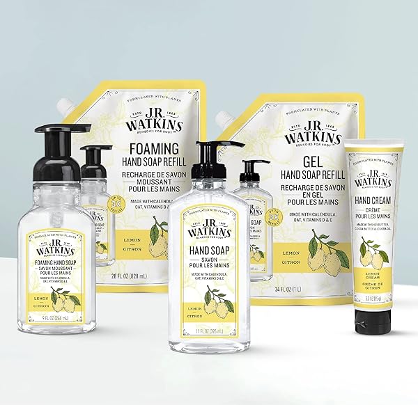 J.R. WATKINS LIQUID HAND SOAP LEMON REFILL, 34 FL OZ