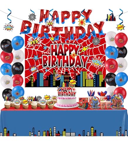Anniversaire Spiderman 4 Ans Decoration Anniversaire, Ballon Spider, Du00e9corations De 5ans Fu00eate Decoration Anniversaire Garcon