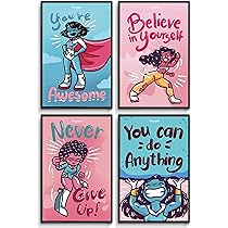 Girls Room Decor Posters For Girls Super Powerful Girls With