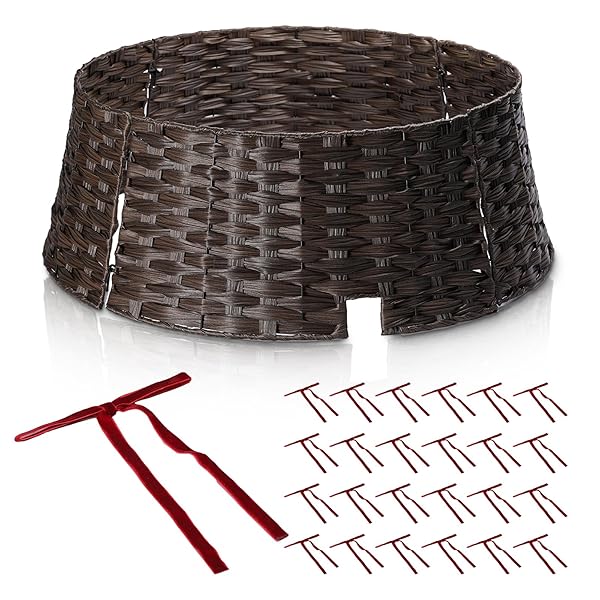 TKKEUEP 28″ CHRISTMAS TREE COLLAR FOR PENCIL TREES...