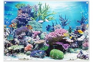 ZTHMOE 8x6ft Fabric Under The Sea Photography Backdrop Aquarium Underwater World Tropical Fish Coral Reef Background Mermaid Birthday Baby Shower Party Decorations Photo Banner Props
